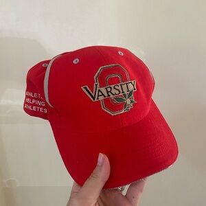 THE OHIO STATE UNIVERSITY FOOTBALL VINTAGE RED VARSITY BASEBALL CAP EMBROIDERED